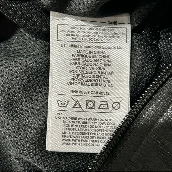 ADIDAS Black Supergirl Wet Look Track Zip-up Sweater in Women's Size Small - Picture 5 of 5